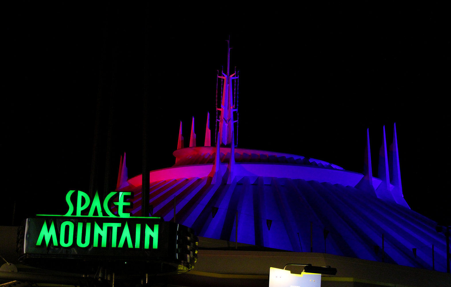 Space Mountain at night at the After Hours Event.