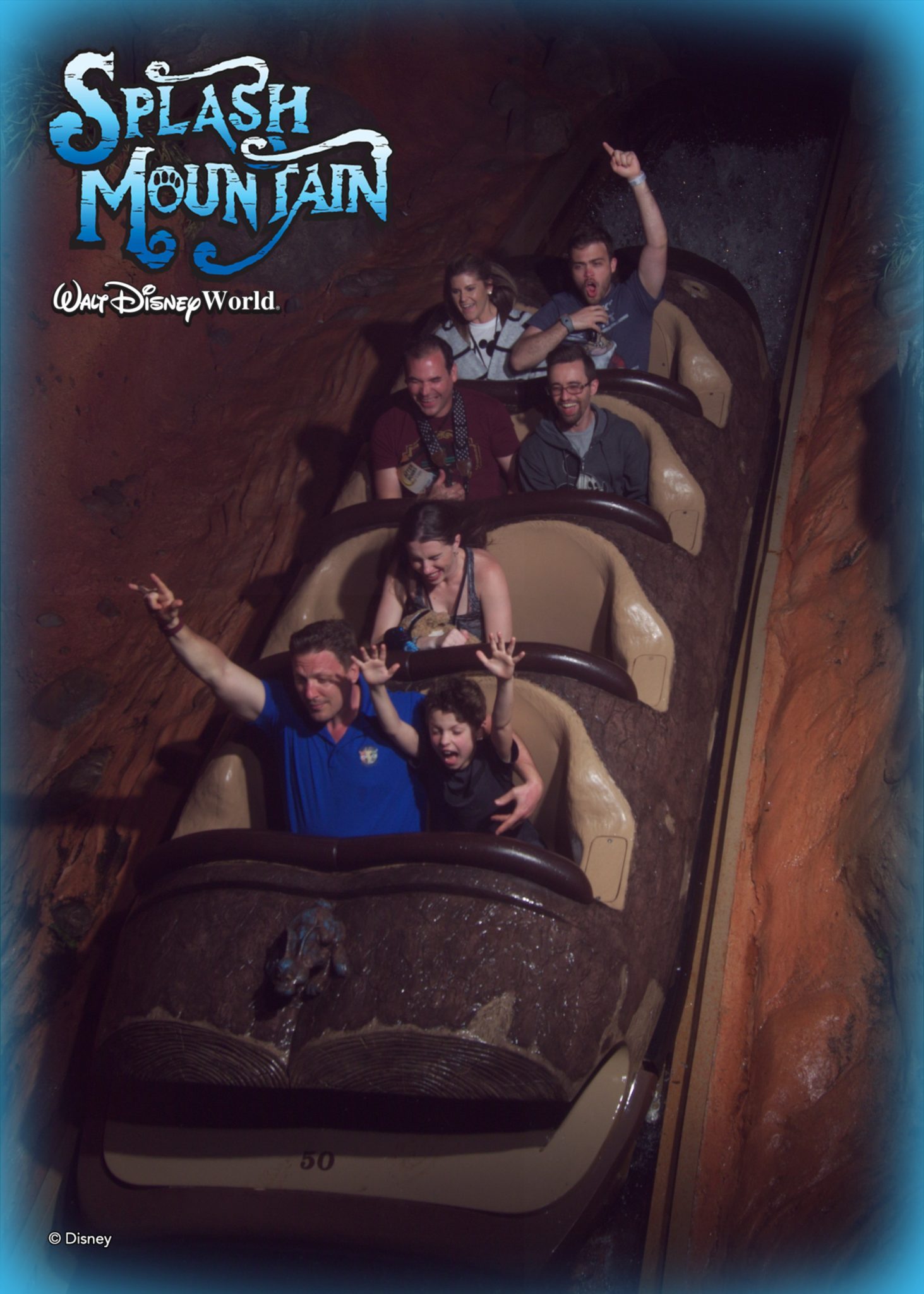 Jay, Doug, and Chelsea on Splash Mountain during the After Hours event.