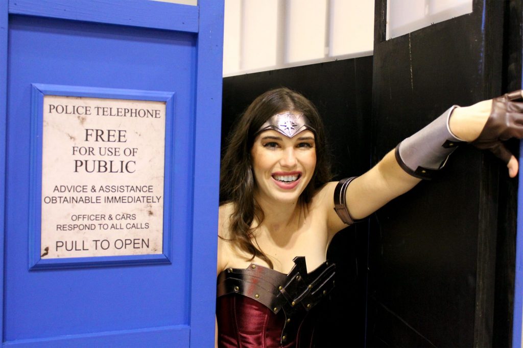 Wonder Woman Chelsea in the TARDIS.