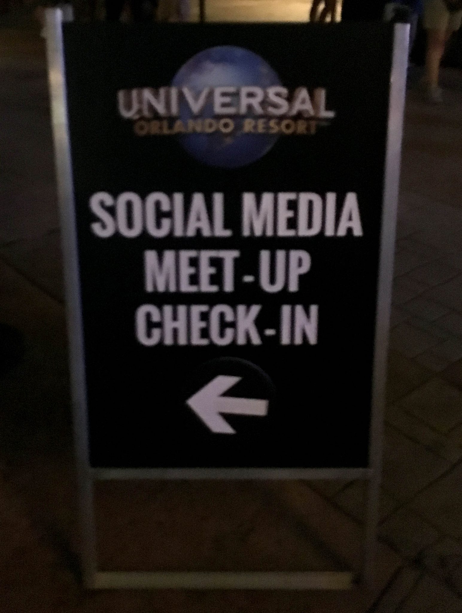 Social Media Meet Up Check In Sign at Universal