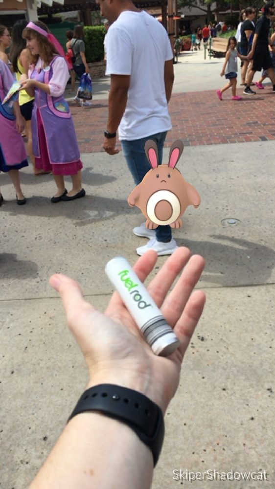 Fuel rod with a Senret from Pokemon Go.