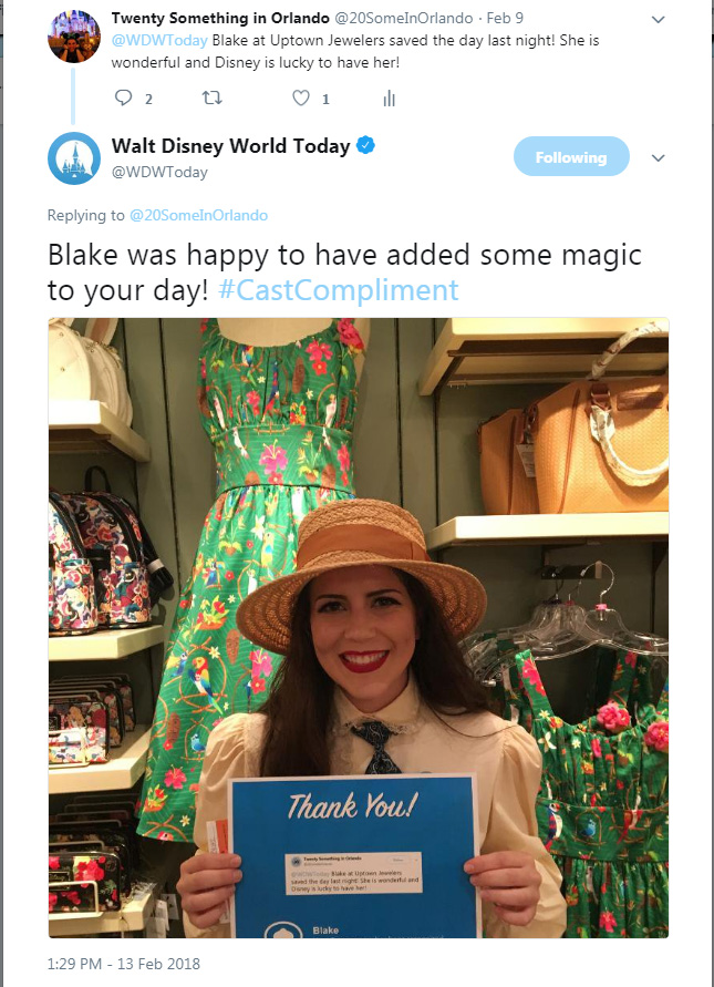 Blake with her #CastCompliment from me