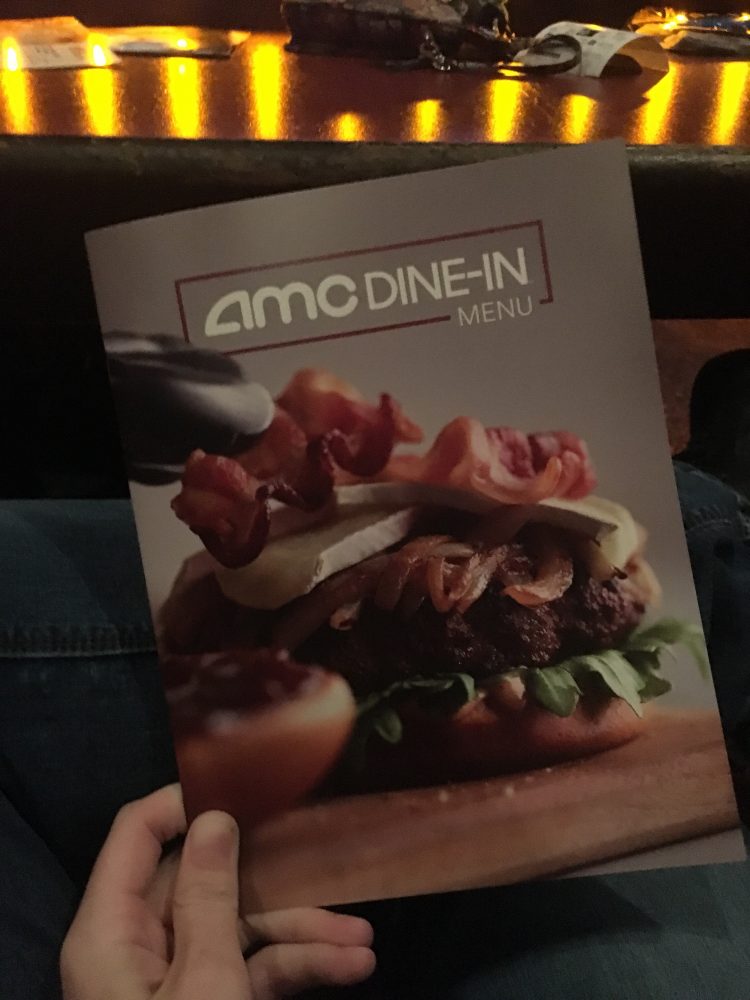 AMC Dine In Fork and Screen Menu