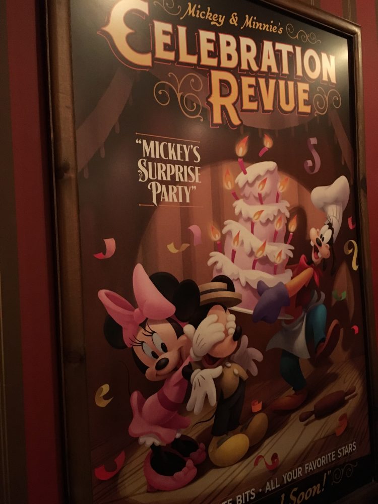 Mickey and Minnie Celebration Revue poster at Town Square Theater as part of the Surprise Celebration