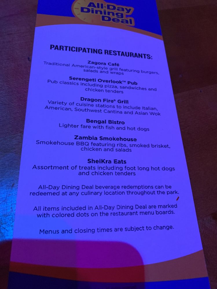 All Day Dining Participating Restaurants at Busch Gardens