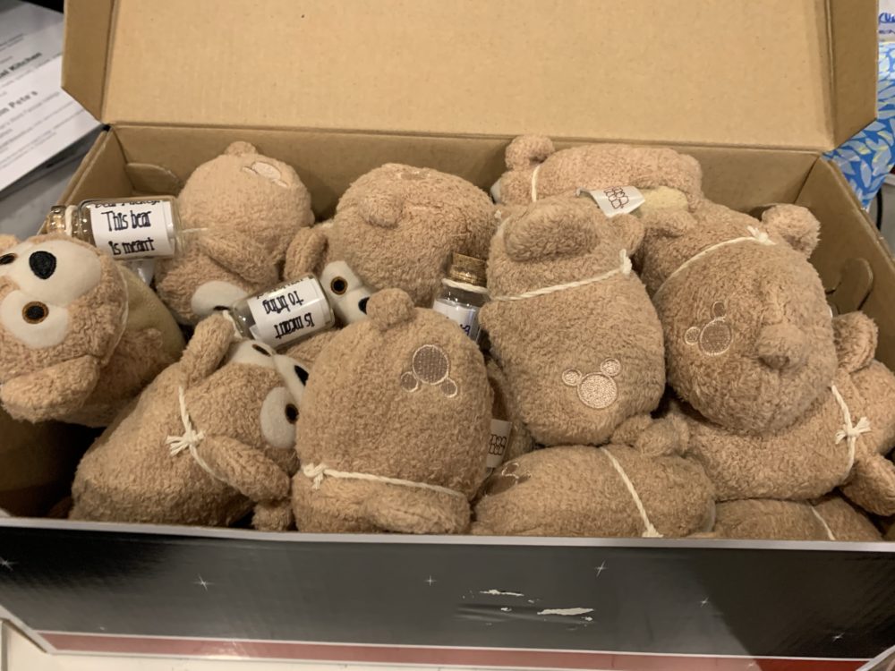 Lots of Duffy Tsum Tsums in a shoe box.